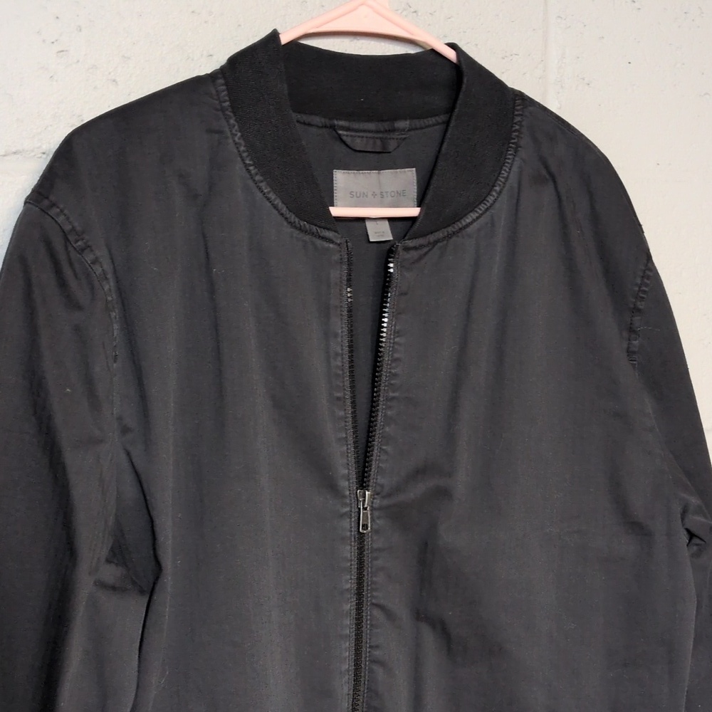 Sun + Stone Classic Black Bomber Jacket - Picture 4 of 7
